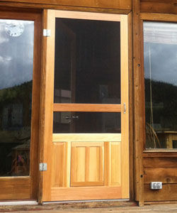 Model 3620-H Wood Screen Door in Oak Wood, Stained #2716.
