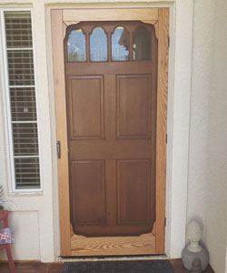 Model 3601 Full View Oak Wood Screen Door, Stained