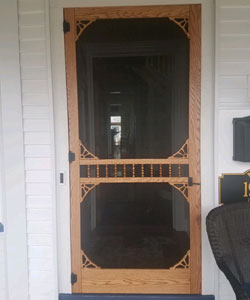 Model 360DF2 Victorian Wood Screen Door in Stained Oak Wood.