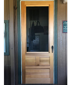 Model 3650 Traditional Wood Screen Storm Door in Cedar.