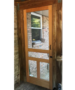 Model 406 Traditional Cedar Wood Screen Door with a Clear Finish.
