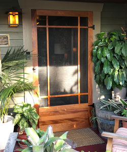 Model 3610-H Craftsman Bungalow Arts and Crafts Mahogany Wood Screen Door.