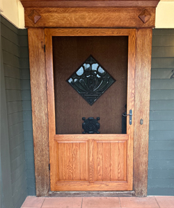 Oak Wood Security Screen Door