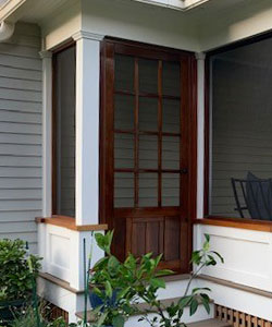 Traditonal Craftsman Cedar Wood Screen Storm Door