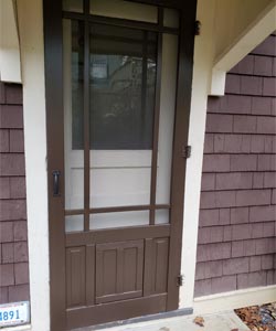 Wood Screen Door with Built in Dog Door Flap